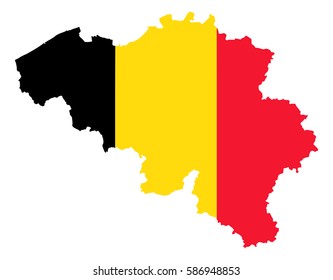 Flag map of Belgium