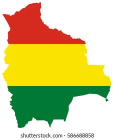 Flag map of Bolivia