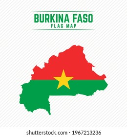 Mapa de la bandera de Burkina Faso. Mapa de bandera de Burkina Faso
