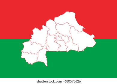 Flag and map of Burkina Faso