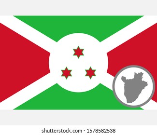 Flag and map of Burundi