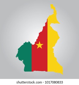 Flag Map Of Cameroon