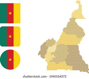 flag map Map and flag of Cameroon