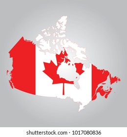 Flag map of Canada