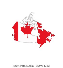 Flag and map of Canada