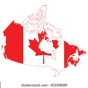 flag map of Canada