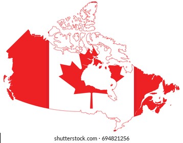 flag map of Canada 