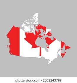 flag map of Canada. Vector Illustration	