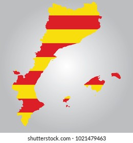 Flag  Map of Catalonia