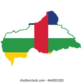 flag map of the Central African Republic