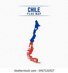 Flag Map of Chile. Chile Flag Map