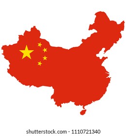 flag map of China