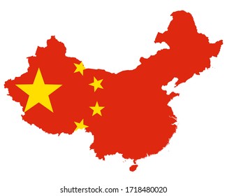 Flag In Map Of China