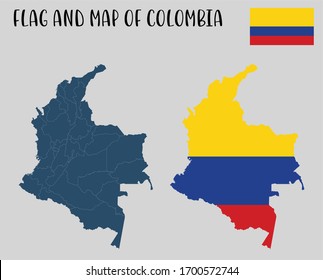
Bandera y mapa de Colombia