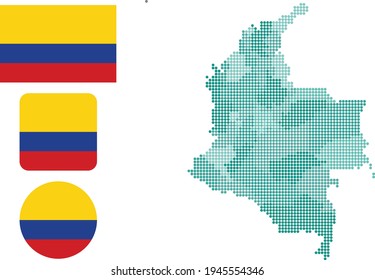 flag map Map and flag of Colombia