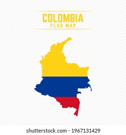 Flag Map of Colombia. Colombia Flag Map