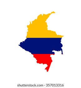 Flag and map of Colombia