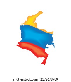 bandera y mapa del icono de colombia
