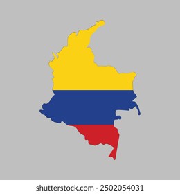 Mapa de banderas de Colombia. Ilustración vectorial