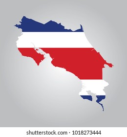 Flag Map of Costa Rica