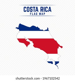 Flag Map of Costa Rica. Costa Rica Flag Map