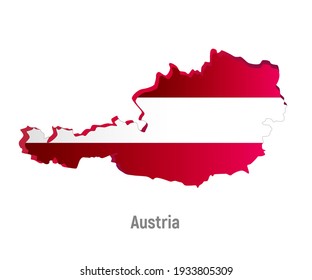 Flag map of the country Austria. Vector eps 10.
