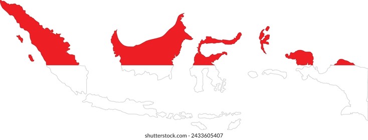 Indonesia  Flag in Indonesia  Map, Indonesia  Map with Flag, Country Map, Indonesia with Flag, Nation Flag