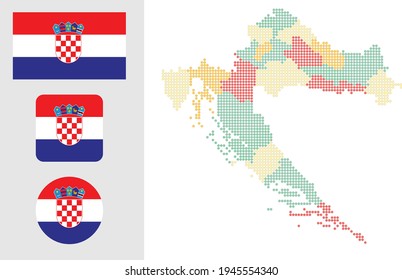 flag map Map and flag of Croatia