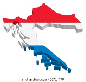 Flag Map of Croatia