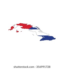 Flag and map of Cuba