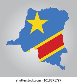 Flag Map of Democratic Republic of the Congo