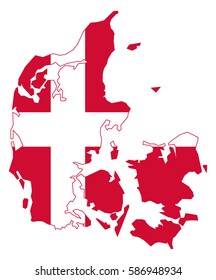 Flag map of Denmark