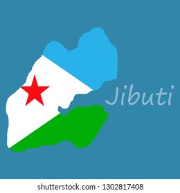 flag map of Djibouti