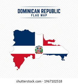 Mapa de bandera de República Dominicana. Mapa de bandera de República Dominicana