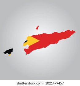 Flag  Map of East Timor