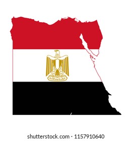 Flag Map Of  Egypt
