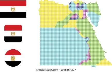 flag map Map and flag of Egypt