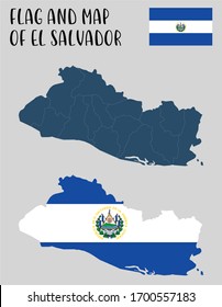 Flag and Map of El Salvador