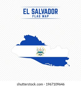 Flag Map of El Salvador. El Salvador Flag Map