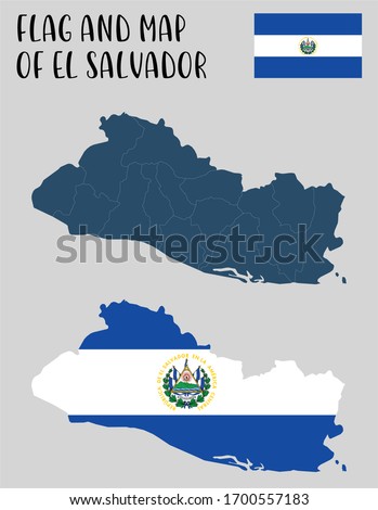 Flag and Map of El Salvador