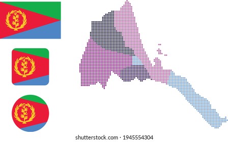 flag map Map and flag of Eritrea