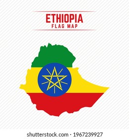 Mapa de la bandera de Etiopía. Mapa de bandera de Etiopía