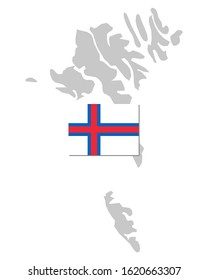 Flag and map of the Faeroe Islands