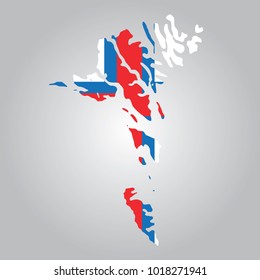 Flag Map of Faroe Islands