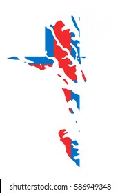 Flag map of Faroe Islands
