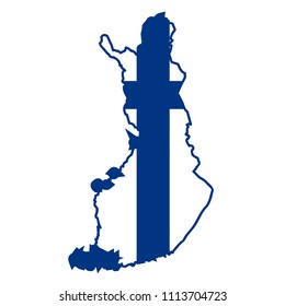 flag map of Finland