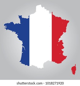 Flag Map of France