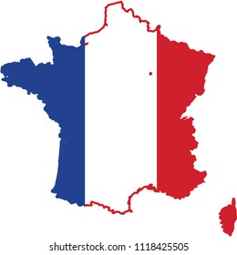 Flag map of France.