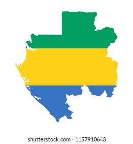 flag map of  Gabon