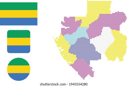 flag map Map and flag of Gabon